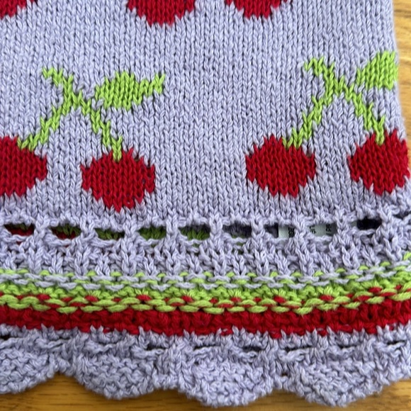 Zara Cherry Knit Crop Top Purple - Picture 4 of 7